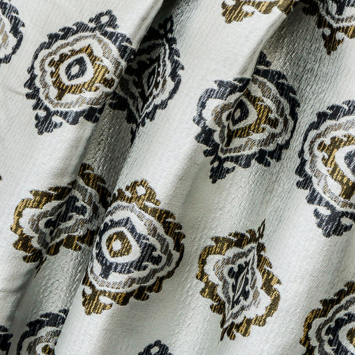Gold And Grey Jacquard Fabric By The Yard