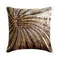 Gold Bloom - Brown & Gold Art Silk Decorative Euro Sham