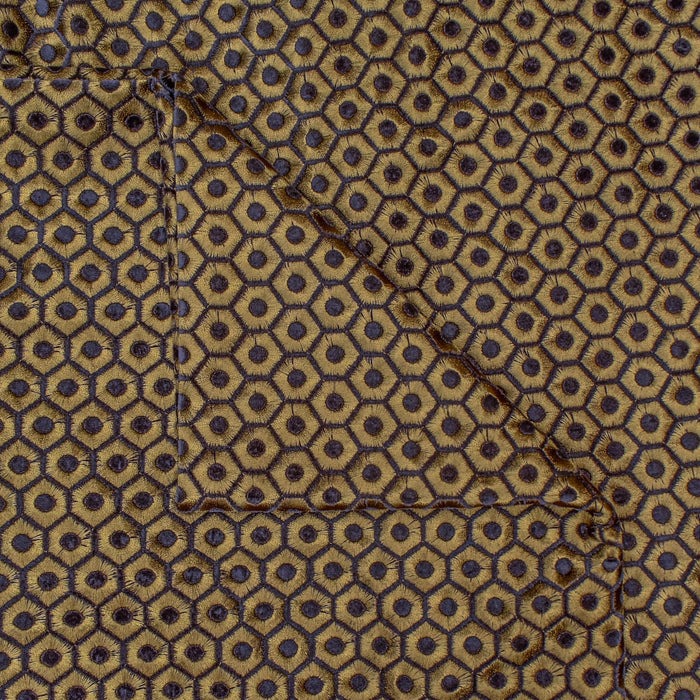 Gold Hexagon Embroidery Fabric