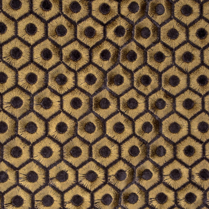 Gold Hexagon Embroidery Fabric