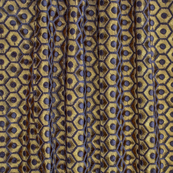 Gold Hexagon Embroidery Fabric