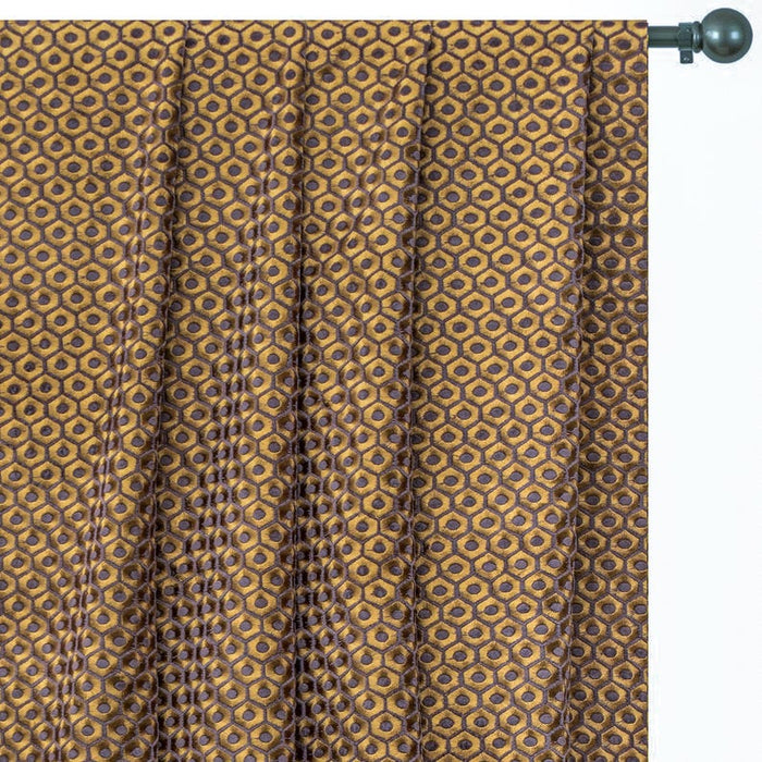 Gold Hexagon Embroidery Fabric