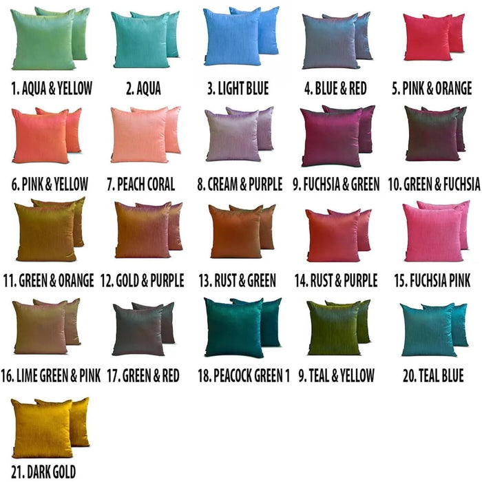 Gold & Purple Luxury - Gold & Purple Art Silk Throw Pillow Cover Pack of 2