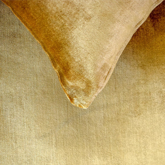 Gold Velvet Plush - Velvet Gold Decorative Bed Runner and Pillow Cover