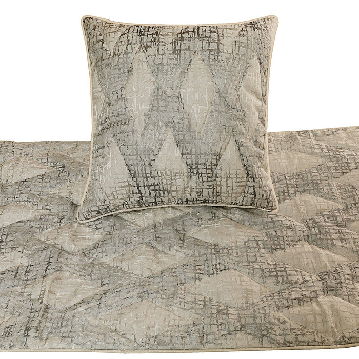 Graphitti Grey - Jacquard Grey Decorative Bed Runner and Pillow Cover