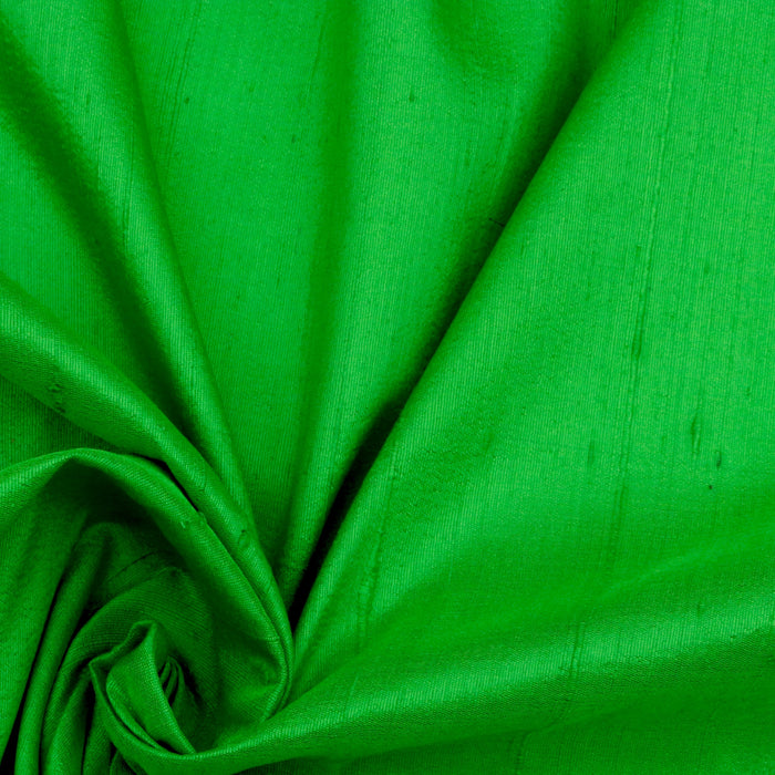 Grass Green Silk Dupioni Fabric By The Yard