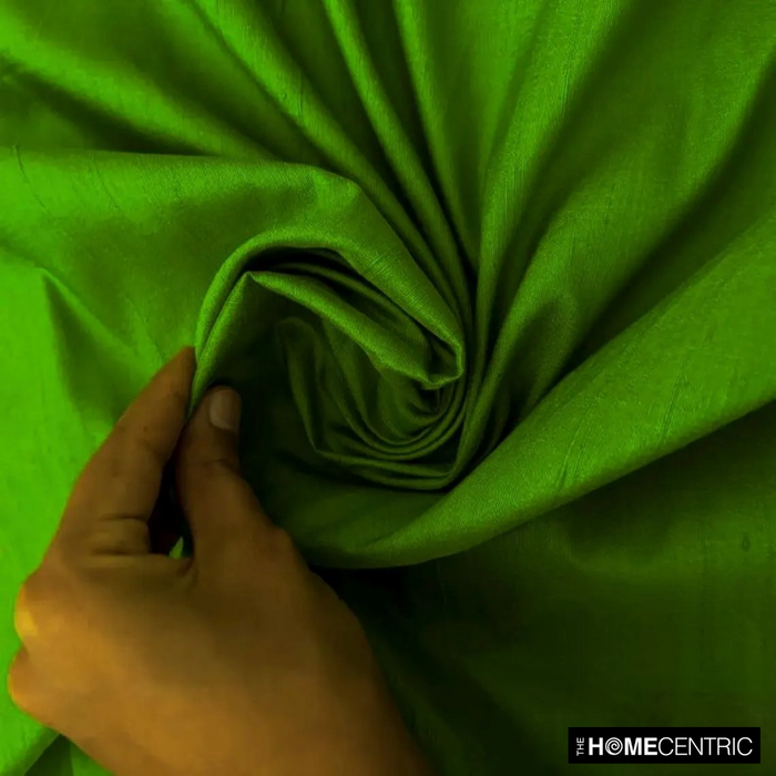 Grass Green Silk Dupioni Fabric By The Yard