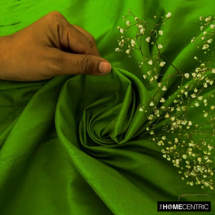 Grass Green Silk Dupioni Fabric By The Yard
