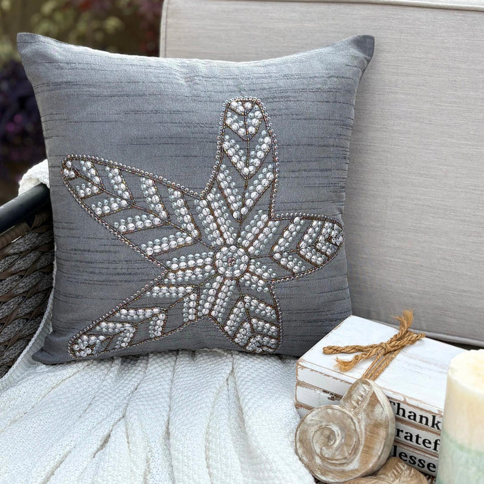 Gray Art Silk Throw Pillow Cover - Starry Light