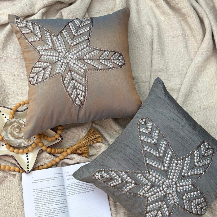 Gray Art Silk Throw Pillow Cover - Starry Light