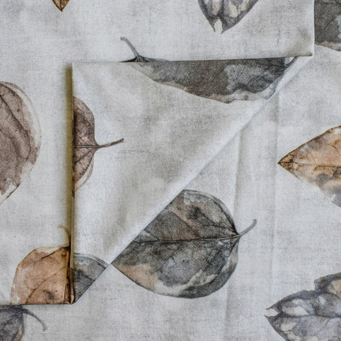Gray, Beige Printed Polyester Fabric by the Yard