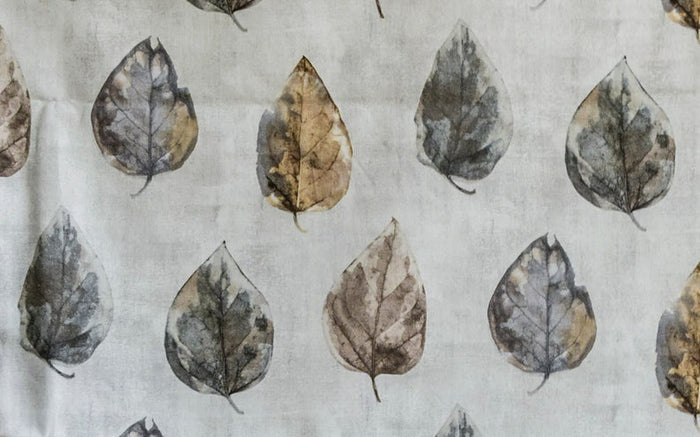 Gray, Beige Printed Polyester Fabric by the Yard