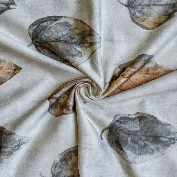 Gray, Beige Printed Polyester Fabric by the Yard