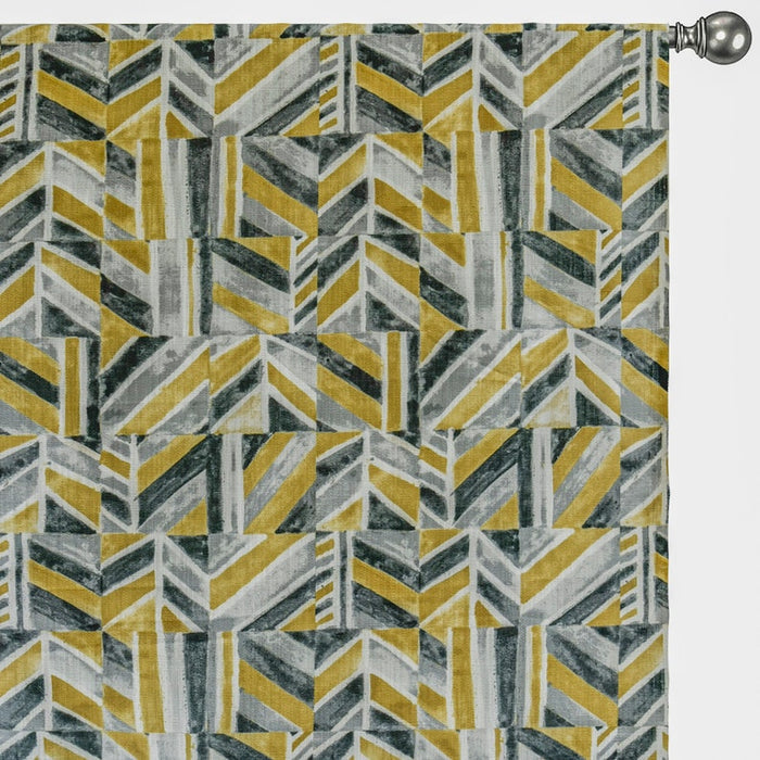 Gray, Chartreuse, Ivory Cotton Fabric by the Yard