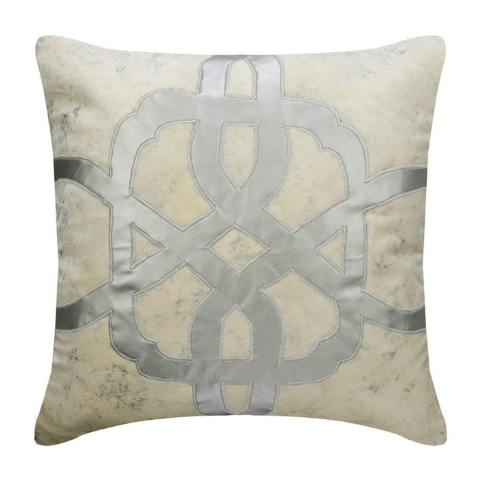 Greek Electra Ivory Velvet Euro Sham Cover
