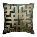 Greek Maze Teal Blue Euro Sham Cover