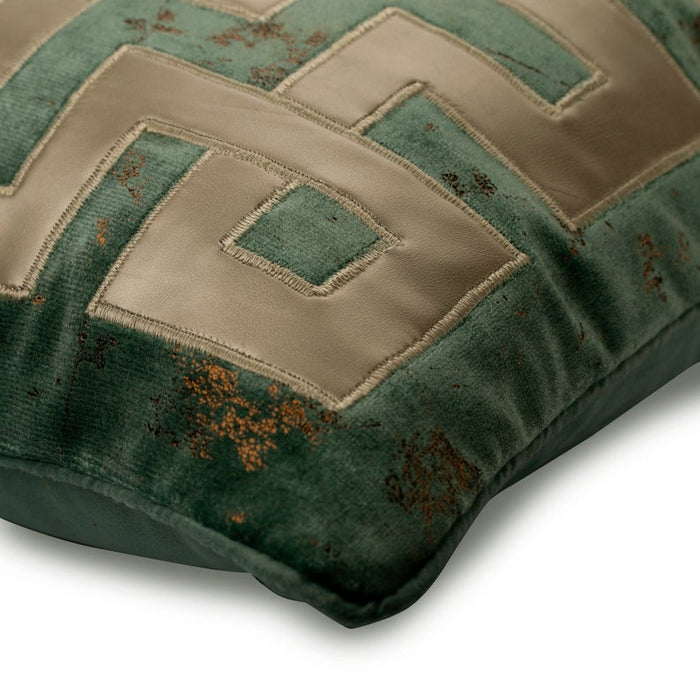 Greek Maze Applique Teal Blue Euro Sham Cover