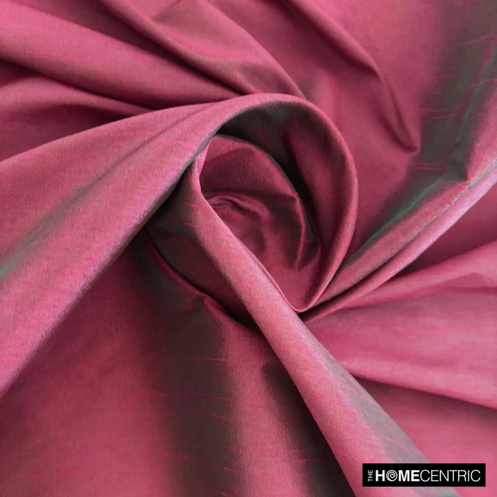 Green And Fuchsia Art Silk / Faux Silk Fabric By The Yard