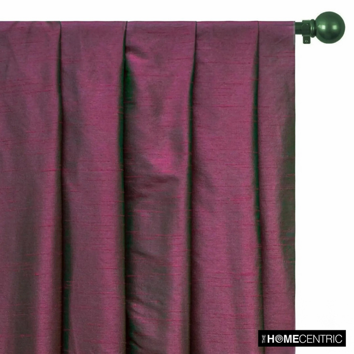 Green And Fuchsia Art Silk / Faux Silk Fabric By The Yard