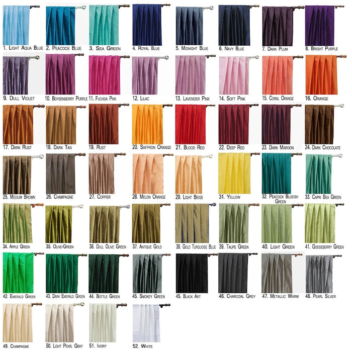 Green And Red Art Silk Curtain Panels