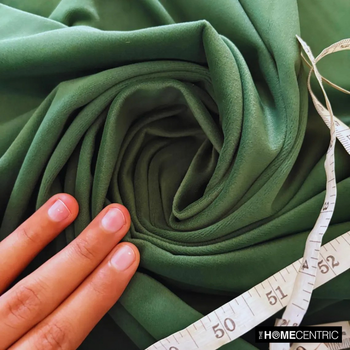 Green High Quality Plush Velvet Fabric by the Yard