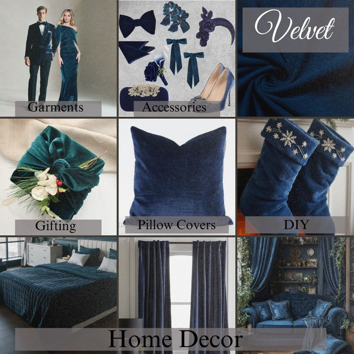 Green High Quality Plush Velvet Fabric by the Yard