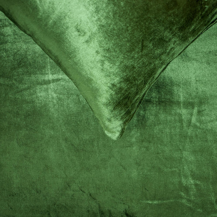 Green Velvet Plush - Velvet Green Decorative Bed Runner and Pillow Cover