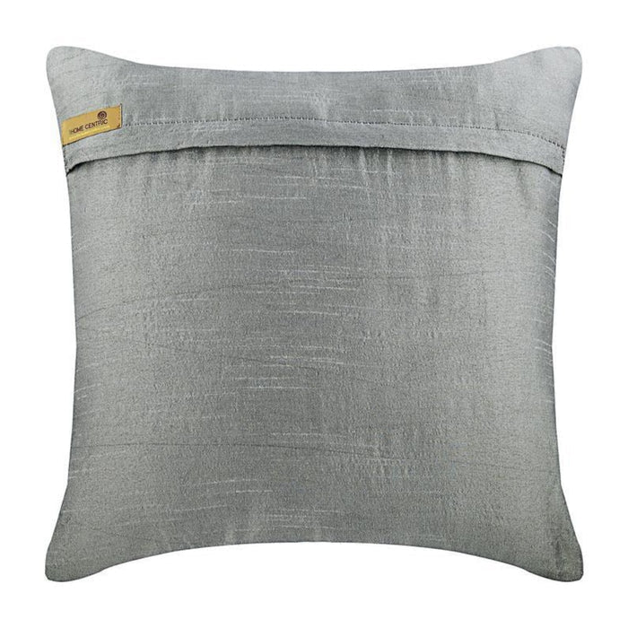 Grey Floral Robe - Gray Art Silk Decorative Euro Sham
