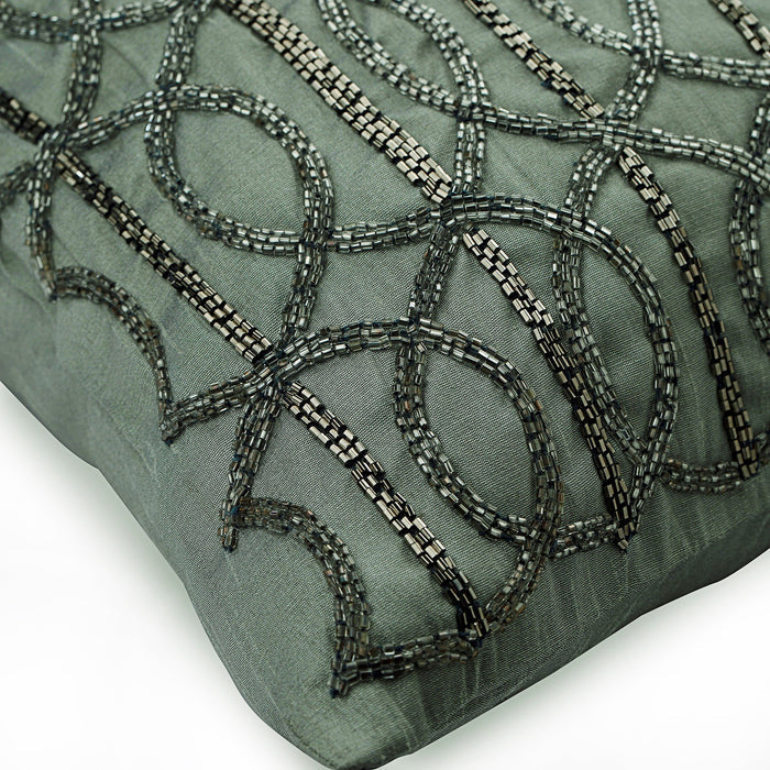 Grey N Silver Lattice Decorative Euro Sham