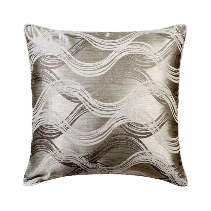 Grey Trance - Gray Jacquard Art Silk Decorative Euro Sham