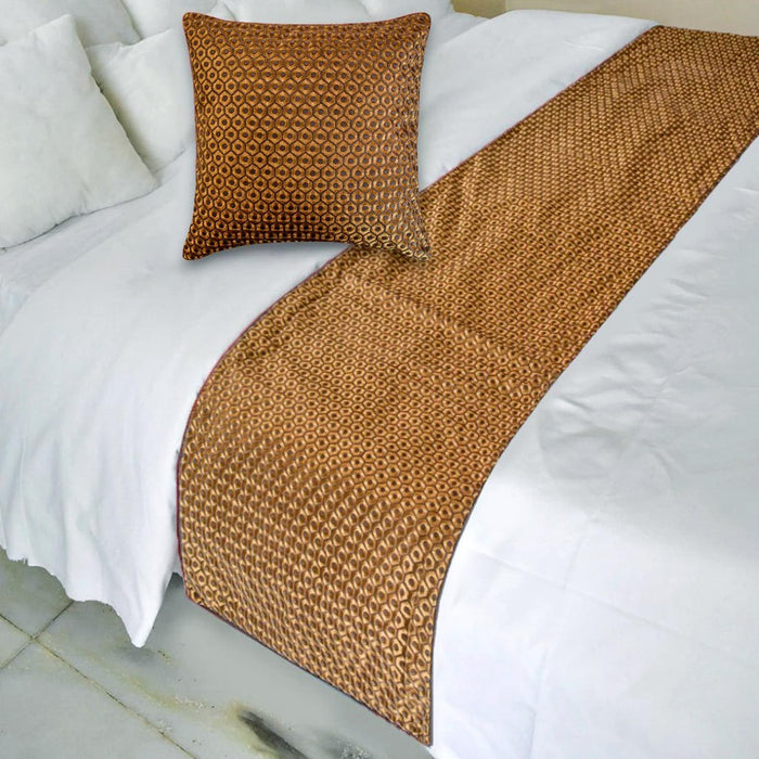 Honeycomb Luxe Decorative Bed Runner and Pillow Cover
