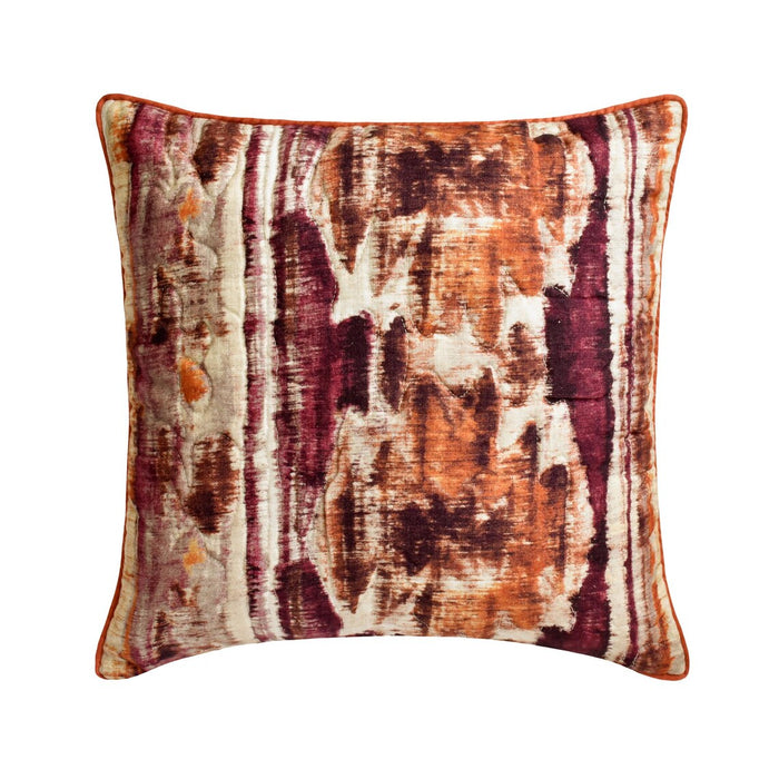 Ikat Splash - Cotton Printed Pink & Orange Decorative Bed Runner and Pillow Cover
