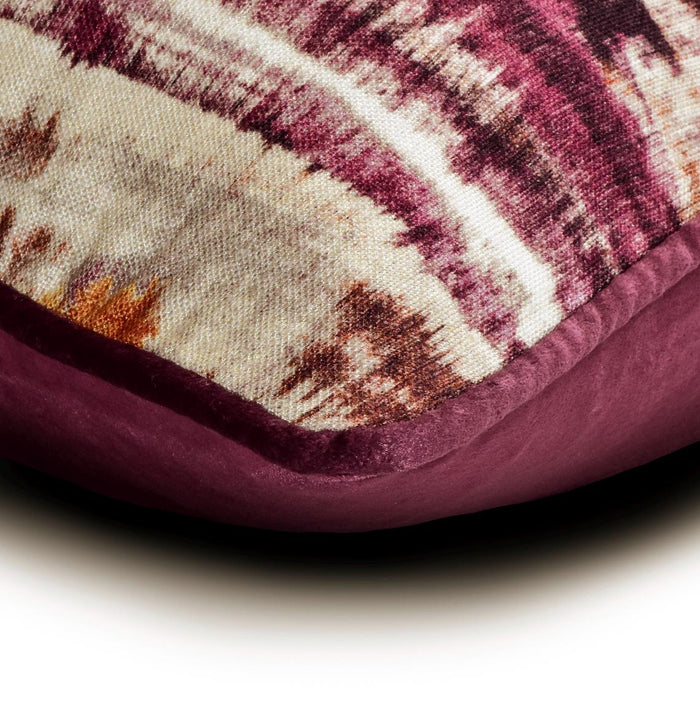 Ikat Splash - Cotton Printed Pink & Orange Decorative Bed Runner and Pillow Cover