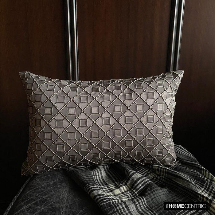 Interface - Brown Jacquard Lumbar Pillow Cover