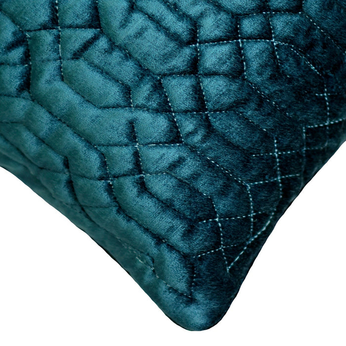 Irresistible Teal - Teal Blue Velvet Decorative Euro Sham