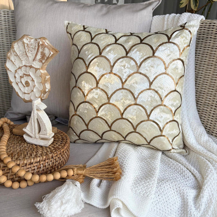 Ivory Art Silk Throw Pillow Cover - Mermaid Affair