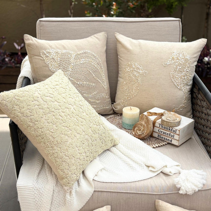 Ivory Dreams - Ivory Cotton Linen Decorative Euro Sham