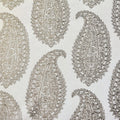 Ivory N Grey Paisley Cotton Woven Curtain Panels