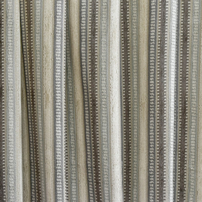 Jacquard Velvet Stripes Gray & Teal Jacquard Chenille Velvet Fabric By The Yard