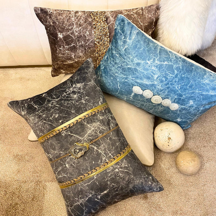 Jasper Touchstones - Brown Suede Lumbar Pillow Cover