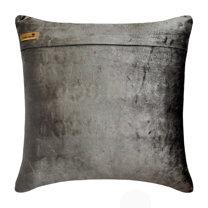 Kohinoor - White & Silver Silk Throw Pillow Cover