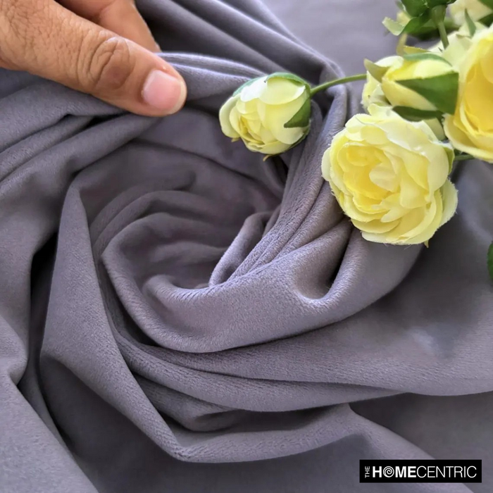 Lavender Grey High Quality Plush Velvet Fabric by the Yard