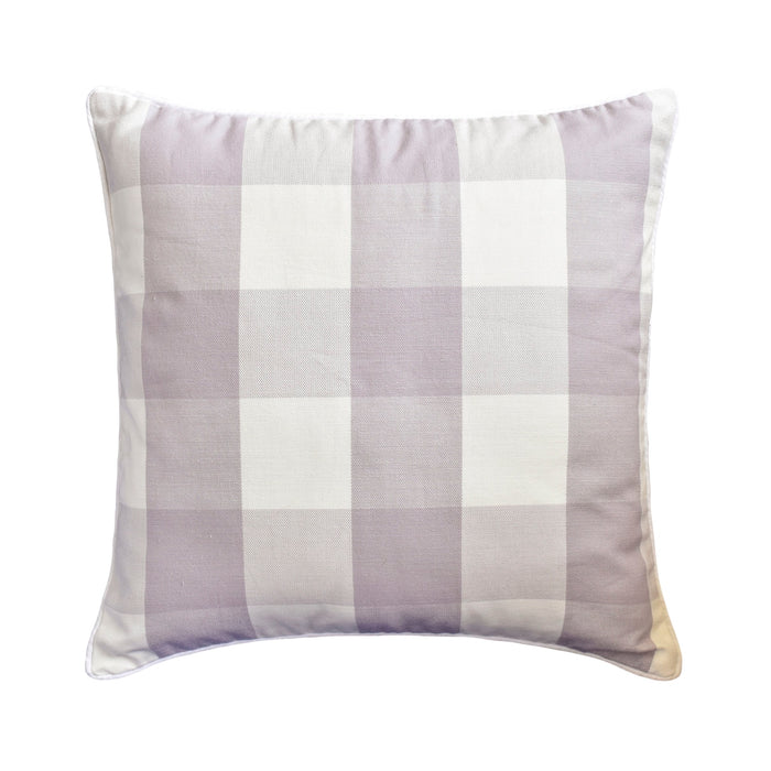 Lavender Plaid Knots - Cotton Lavender Decorative Bed Runner and Pillow Cover
