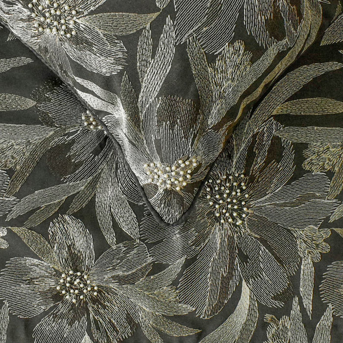 Liana - Jacquard Grey Decorative Bed Runner and Pillow Cover