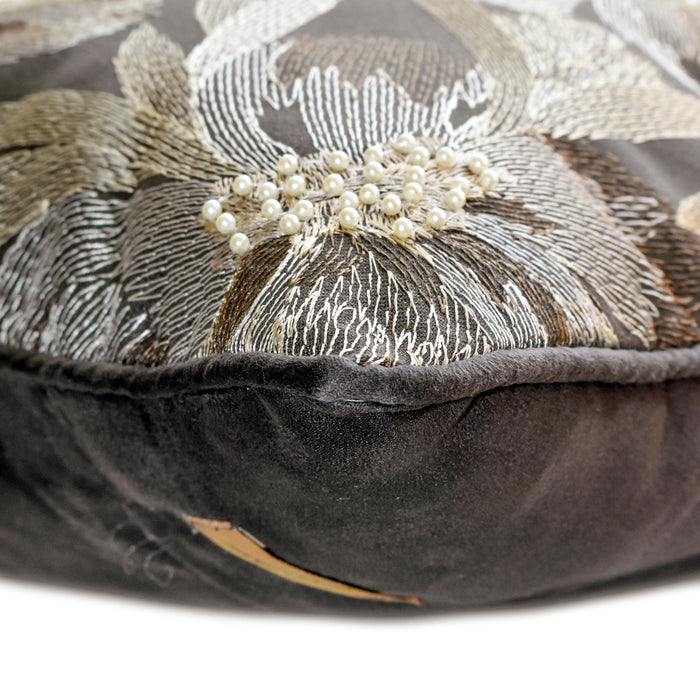 Liana - Jacquard Grey Decorative Bed Runner and Pillow Cover