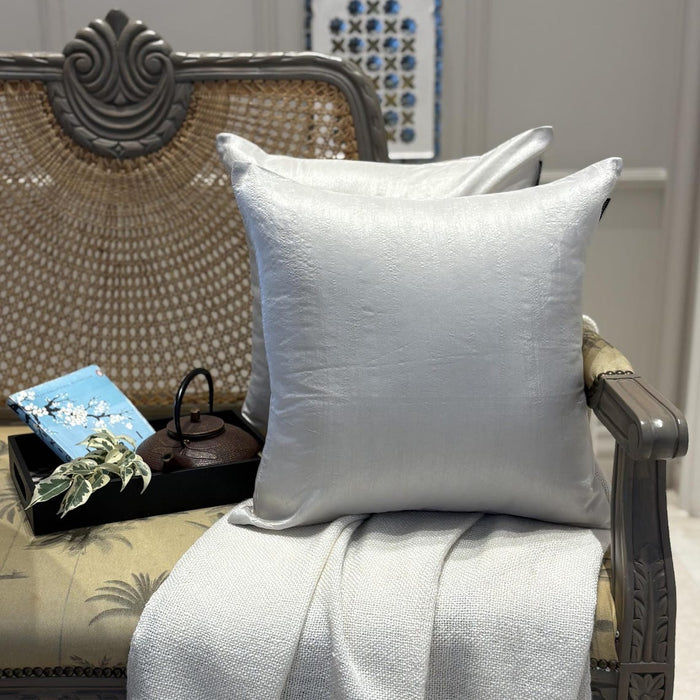Light Gray Luxury Pack of 2 - Light Gray Art Silk Throw Pillow Cover