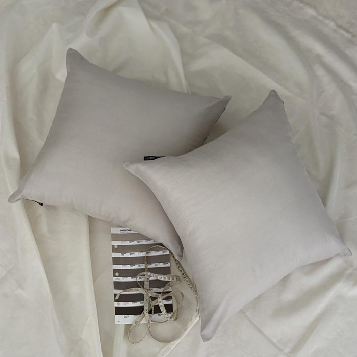 Light Gray Luxury Pack of 2 - Light Gray Art Silk Throw Pillow Cover