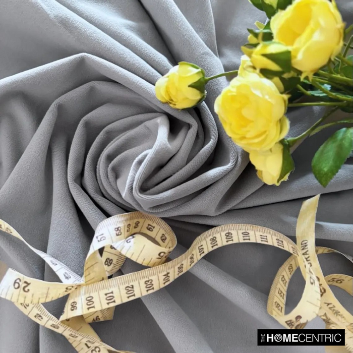 Light Grey High Quality Plush Velvet Fabric by the Yard