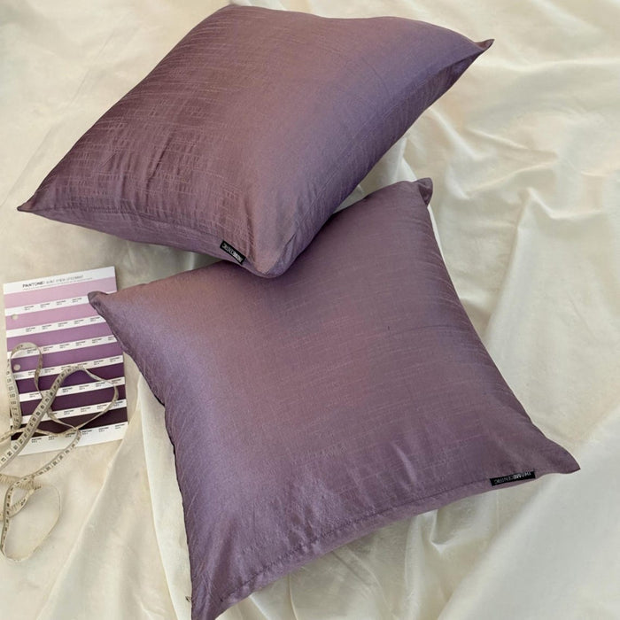 Lilac Art Silk Throw Pillow Cover Pack of 2 - Lilac Luxury
