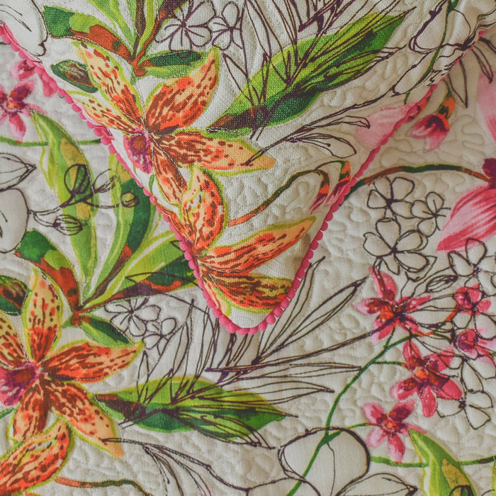 Lily Haven - Cotton Pink Decorative Bed Runner and Pillow Cover